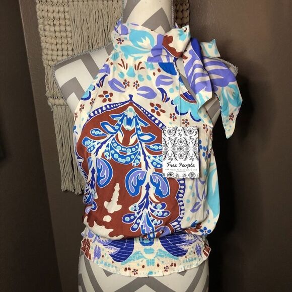 Free People White Kelsey Printed Tank - Picture 2 of 12